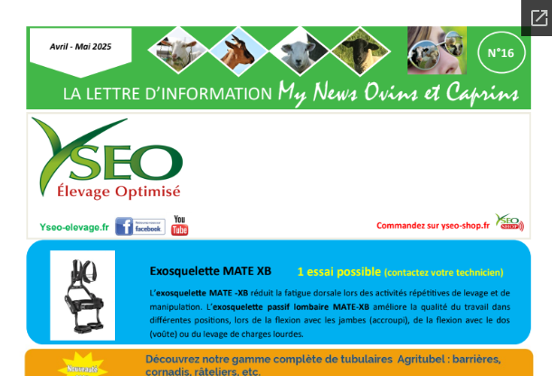 MY NEWS Ovins & Caprins n°16 - Ma lettre d'informations Yséo
